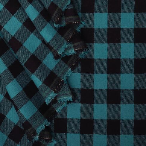 Mook Fabrics Yarn Dyed Flannel Small Buffalo Check, Blue Cut by The Yard in Saudi Arabia