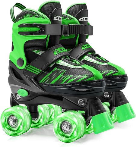 Roller Skates for Girls Boys Ages 4-12, Toddler Kids 4 Size Adjustable Light up Wheels Beginner Skates in Saudi Arabia