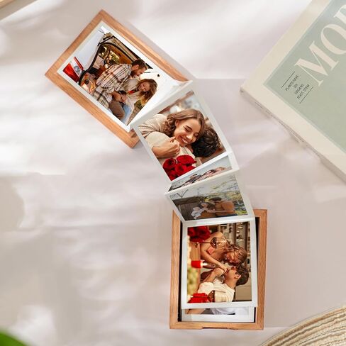 Personalized Pull Out Photo Wooden Box, Memory Keepsake Box, Custom Wooden Picture Box, Mini Photo Album Collection Gift, Memory Collection Gift, Valentine Day Gifts For Him & Her - DS 1 in Saudi Arabia
