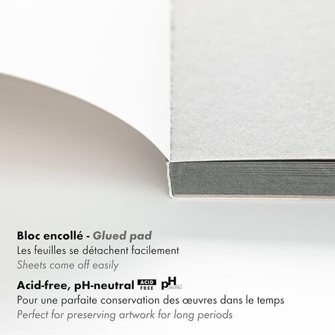 Clairefontaine - المرجع 96538C - لوحة ورق لاصقة متعددة التقنيات من Paint'ON (40 ورقة) - مقاس A5، ورق ثقيل الوزن 250 جرامًا للمتر المربع، ورق ملون طبيعي، خالي من الأحماض، درجة حموضة محايدة in Saudi Arabia