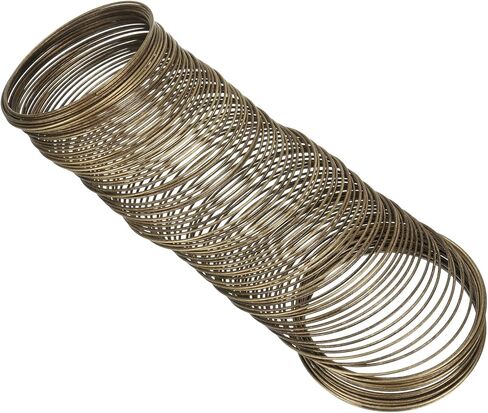 PATIKIL 100 Loops Memory Wire, 2pcs 1mm 18 Gauge Jewelry Wire Craft Wire Memory Steel Wire for Jewelry Making Bracelets Beading DIY Crafts, Silvery in Kuwait