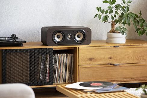 Polk Signature Elite ES30 Center Channel Speaker - Hi-Res Audio Certified and Dolby Atmos & DTS:X Compatible, 1" Tweeter & Two 5.25" Woofers, Contemporary Walnut (Renewed) in Saudi Arabia