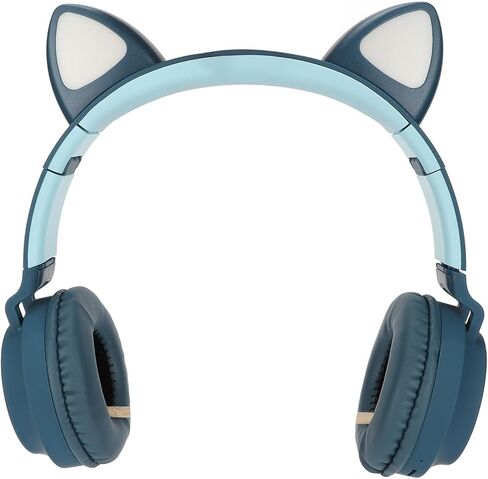 Acouto Cute Cat Ear Gaming Headpho with P Bass and LED Light, Foldable Design, Soft Earmuffs for Comfortable Wear (#1) in Saudi Arabia