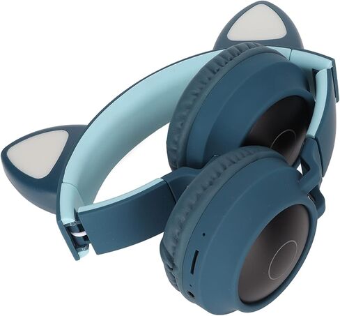 Acouto Cute Cat Ear Gaming Headpho with P Bass and LED Light, Foldable Design, Soft Earmuffs for Comfortable Wear (#1) in Saudi Arabia