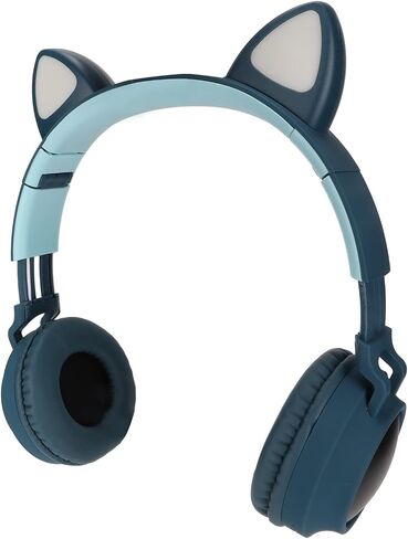 Acouto Cute Cat Ear Gaming Headpho with P Bass and LED Light, Foldable Design, Soft Earmuffs for Comfortable Wear (#1) in Saudi Arabia