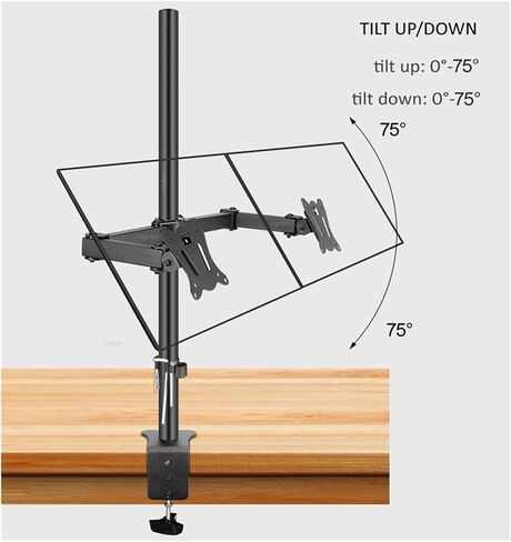 (80cm) DL-T902-380II Full Motion Three Monitor Desktop Stand Holder 10"-27" Clamp Grommet Hole Base PC Mount Foldable Arm 12kg(DL-T902-380II) in Saudi Arabia