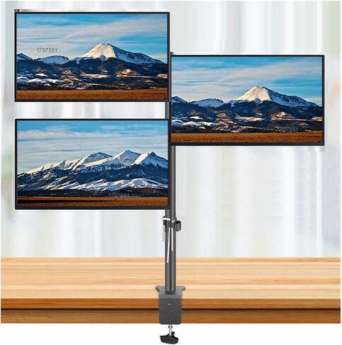 (80cm) DL-T902-380II Full Motion Three Monitor Desktop Stand Holder 10"-27" Clamp Grommet Hole Base PC Mount Foldable Arm 12kg(DL-T902-380II) in Saudi Arabia