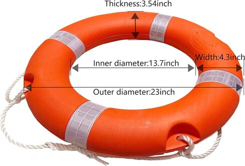 28-inch Boat Safety Throw Ring, Life Rings for Boats with Water Floating Lifesaving Rope 98.4FT, Boat Life Preserver Ring Buoy with Reflective Strip in Saudi Arabia