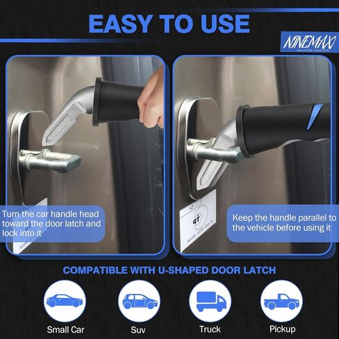 NINEMAX قطعتان من مقبض السيارة لمساعدة كبار السن - مقبض باب السيارة المحمول - مقبض معزز لباب السيارة لقضيب الإمساك بالمعاقين in Saudi Arabia