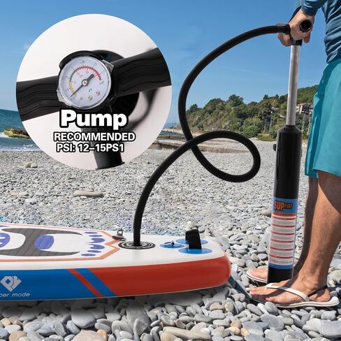 Inflatable Stand Up Paddle Board 10' 6"x 32"x 6" with Premium SUP Accessories - Backpack, Adjustable Paddle, Non-Slip Deck, Hand Pump, Leash, Fins, Waterproof Bag in Saudi Arabia