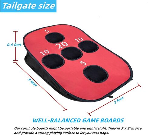 مجموعة فتحات الذرة، مجموعة ألواح ثقب الذرة، مجموعة ألعاب ثقب الذرة ذات الحجم التنظيمي، مجموعة فتحات الذرة مع 8 أكياس فول وحقيبة حمل، لعبة فتحات الذرة في الهواء الطلق مثالية لحديقة الشاطئ في الفناء الخلفي in Kuwait