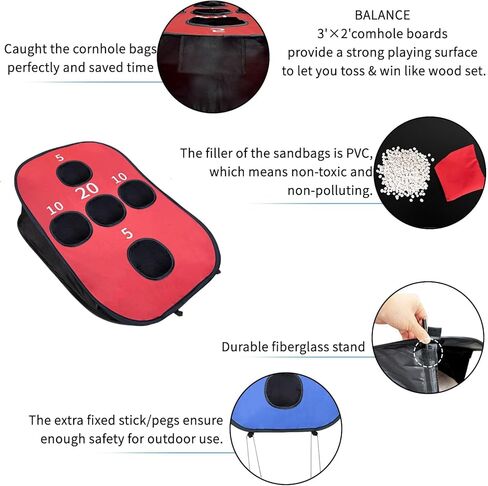 مجموعة فتحات الذرة، مجموعة ألواح ثقب الذرة، مجموعة ألعاب ثقب الذرة ذات الحجم التنظيمي، مجموعة فتحات الذرة مع 8 أكياس فول وحقيبة حمل، لعبة فتحات الذرة في الهواء الطلق مثالية لحديقة الشاطئ في الفناء الخلفي in Kuwait