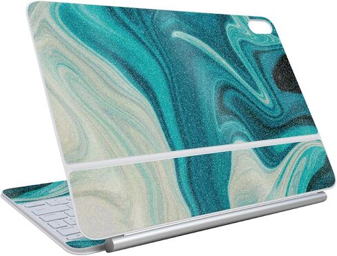 Carbon Fiber Skin Compatible with Apple Magic Keyboard for iPad Air 11-inch (M3) 2025 - Pink Marble - Premium 3M Vinyl Protective Wrap Decal Cover - Easy to Apply | Crafted in The USA by MightySkins in Saudi Arabia