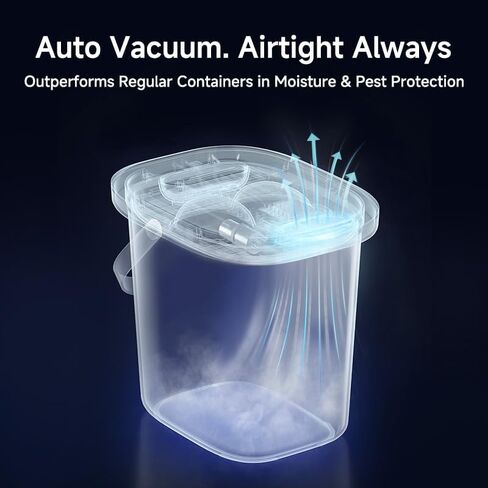 MEOOF Automatic Vacuum Pet Food Storage Airtight Dry Pet Food Bucket 13L/15 lb Dog Food Storage Container for Dogs Cats Small Animals Rechargeable Sealed Storage Bin with Scoop in Saudi Arabia