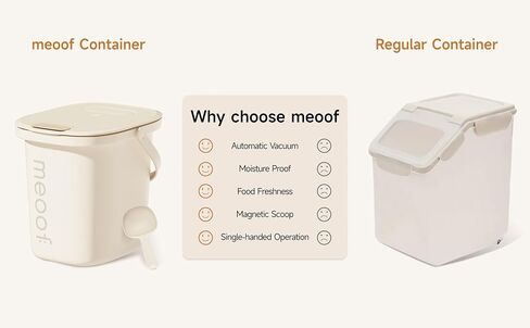 MEOOF Automatic Vacuum Pet Food Storage Airtight Dry Pet Food Bucket 13L/15 lb Dog Food Storage Container for Dogs Cats Small Animals Rechargeable Sealed Storage Bin with Scoop in Saudi Arabia