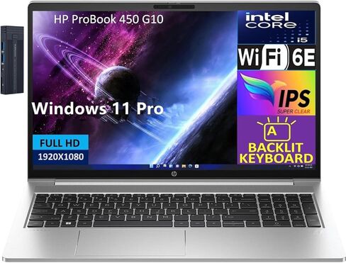 HP Probook 450 G10 15.6 "IPS FHD Laptop ، Intel Core I5-1334U (Beats I7-1255U) Processor ، 32GB RAM 1TB SSD ، Silver ، Silver ، in Kuwait