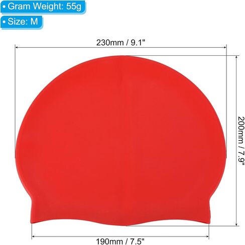 PATIKIL Silicone Swim Cap, 2 Pcs Waterproof Swimming Hat Non-Slip Adult Swimming Cap for Women and Men Swim Training Racing, Orange & Red in Saudi Arabia