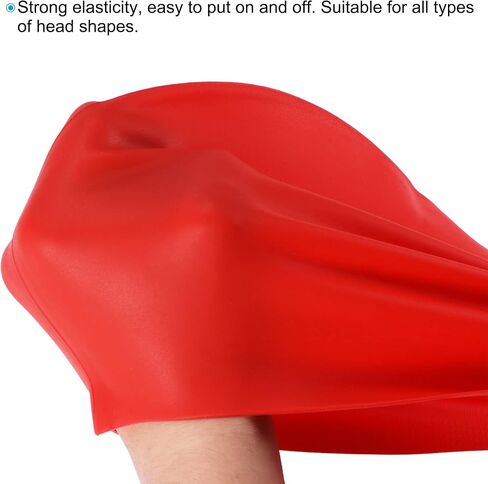 PATIKIL Silicone Swim Cap, 2 Pcs Waterproof Swimming Hat Non-Slip Adult Swimming Cap for Women and Men Swim Training Racing, Orange & Red in Saudi Arabia