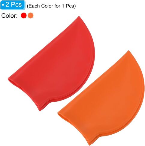 PATIKIL Silicone Swim Cap, 2 Pcs Waterproof Swimming Hat Non-Slip Adult Swimming Cap for Women and Men Swim Training Racing, Orange & Red in Saudi Arabia