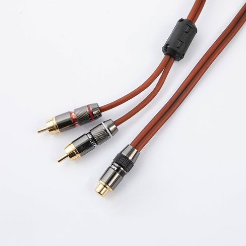 AV1 Female to 2 Male Adapter Cable HiFi Audio Signal Extension Solution 6.6FT in Saudi Arabia