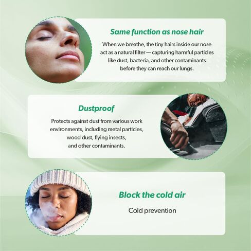 KOKOK 3-Ply Nose Filter Reusable Breathable Nasal Plugs Air Filteration for Dust, Pollution, Block Cold Air - Pack of 3 (Small) in Saudi Arabia