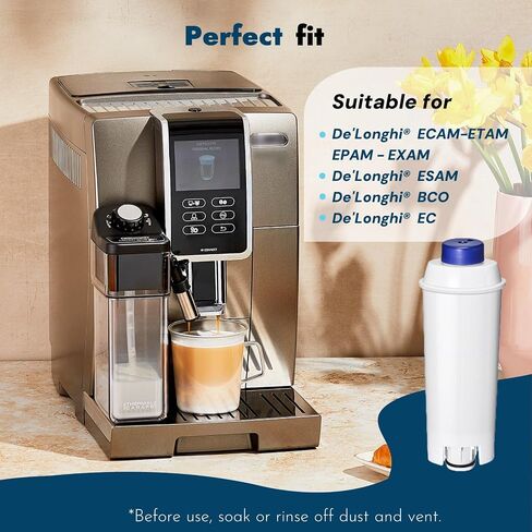 Coffee Machine Fitler, Delonghi Filter Replacement for DeLonghi DLSC002, Delonghi Magnifica Evo, Dinamica Plus, ESAM, ETAM, BCO, EC. Activated Carbon Water Filter Cartridges Softener (6 Pcs) in Saudi Arabia