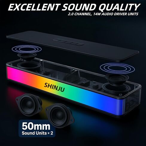 مكبرات صوت الكمبيوتر RGB لملحقات ألعاب الكمبيوتر المكتبي ، 5.3 شريط صوت بلوتوث لمتكلمات شاشة مكبرات الصوت AUX في مكبرات صوت بطاقة 3.5 مم / TF CART in Saudi Arabia
