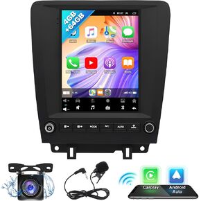 Android 13.0 Double Din Car Stereo - 9.7 Inch Touch Screen Car Radio Android Auto CarPlay Car Audio Multimedia Receiver with GPS ＆ Backup Camera Bluetooth for Mustang 2010-2014 丨 4+64G