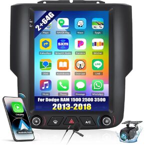 [2+64G] Android 13 Car Stereo for Dodge RAM 1500 2500 3500 2013-2018 with Wireless/Wired Carplay&Android Auto,9.7" Car Radio with Mirror Link GPS WiFi BT FM/RDS SWC Dual USB+AHD Backup Camera