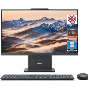 Lenovo 2024 IdeaCentre 24" All-in-One, FHD 100Hz,Anti-Glare, Touchscreen, AMD Ryzen 5 7535HS, 64GB DDR5 RAM, 1TB SSD, Wireless KB & Mouse, RJ-45, Wi-Fi 6, Webcam, W11 Pro, Grey