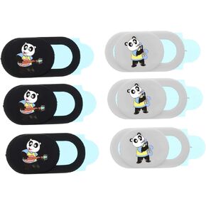 6pcs Webcam Cover for Laptop Tablet Computer Ultra-Thin Privacy Protector Cute Panda Design Function Prevents Access for Secure Browsing