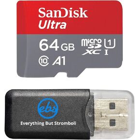 SanDisk 64GB Ultra Micro SDXC Memory Card Bundle Works with Samsung Galaxy J2 (2017), J2 Core, J2 Pro (2018) Phone UHS-I Class 10 (SDSQUAR-064G-GN6MN) Plus Everything But Stromboli (TM) Card Reader