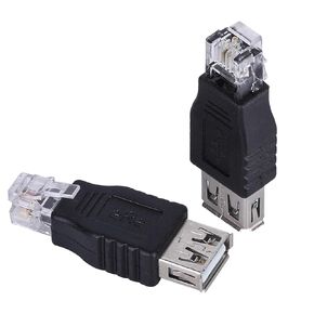 RJ11 Male to USB Female Telephone Connector, 2 Pack RJ11 Plug to USB A Telephone Line Adapter for Communication Fax Machine (RJ11 6P2C)
