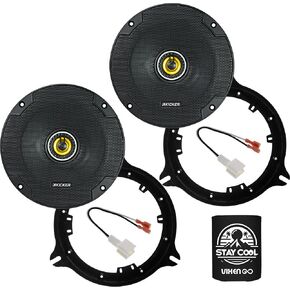 مكبرات الصوت Kicker 6.5 بوصة لنيسان Altima 2013-2024 طقم الترقية - زوج من سلسلة CS مع محولات وتسخير ، Coaxial 6 1/2 الصوت الأمامي أو السماعة الباب الخلفي CSC654 ، 46CSC654