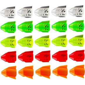 Catfish Bait 25 PCS Supercharged Design Catfish Rattles Plastic Fish Bait Portable Fishing Beads Multi-Functional Fishing Bells for Outdoor Fishing (Clear, Green, Yellow, Red, Orange)
