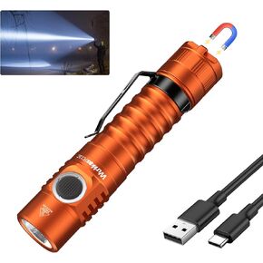 Wurkkos FC11C Led Flashlight Rechargeable High Lumen 1200, Small Powerful Flashlight USB C, Super Bright EDC Flashlight IP67 Waterproof, 155Meters Beam Distance, 90 High CRI Flashlight(5000K)