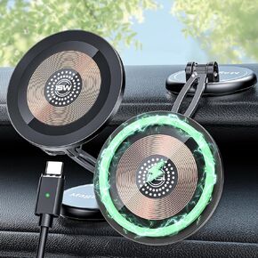 for MagSafe Car Holder, 17 Ultra-Strong Magnets, 360° Rotating Magnetic Phone Holder for Dashboard, Compatible for iPhone 15/14/13 Pro Max/Plus/Mini and MagSafe Cases
