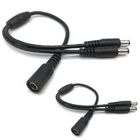 20AWG DC Power 1 Female to 2 Male 5.5mm x 2.1mm DC Power Supply Splitter Cable Cord, 12V Y Splitter Adapter Wire, 2 Way Y-Cable for Security CCTV Camera, Router, LED Strip Light, 2 Pack