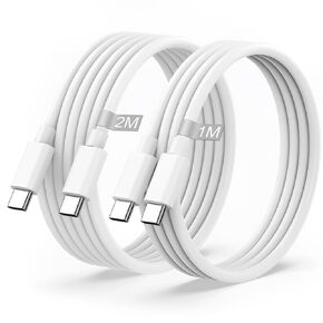 Carplay Cable Cord Compatible with iPhone 15 16, USB C Cable for Android, 2Pack with 3FT & 6FT USB C to USB C Car Charger Cord, USB C Charger for 15 16 Pro Max, 15 16 Plus Charging Cable