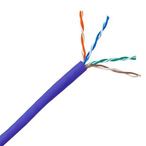 CAT5E UTP Solid Bulk Cable with CMP & Plenum 350MHz 24 AWG Violet - 1000 ft.