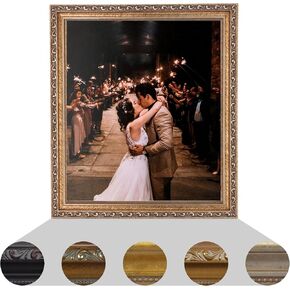 ArtToFrames 24x30 Custom Picture Poster Frame with HD Photo Print and Optional Mat with 20x26 Opening, Framed in 1.25" Ornate with Beads Frame, Handcafted in the USA