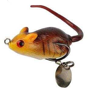 Yellow Fishing Bait Rubber Mouse Bass Fishing Lure Crankbait Tackle Lures, Baits and Attractants