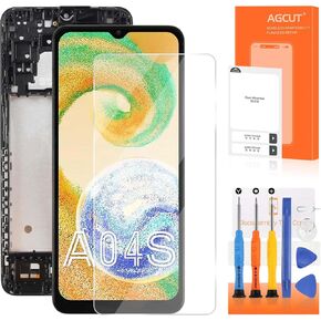 for Samsung Galaxy A04S Screen Replacement SM-A047M with Frame for Display Samsung A04S LCD for Galaxy A04S SM-A047M/DS SM-A047F/DS Screen Replacement Digitizer Touch Assembly Repair Parts