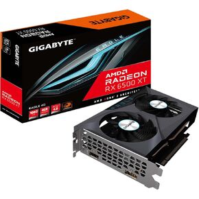 GIGABYTE Radeon RX 6500 XT Eagle 4G Graphics Card, WINDFORCE 2X Cooling System, 4GB 64-bit GDDR6, GV-R65XTEAGLE-4GD Video Card (Renewed)