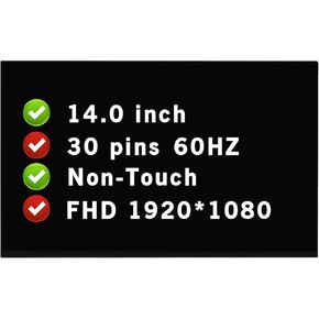 FHD 1920x1080 30 pins LCD Non-Touch Screen Replacement for ASUS Zenbook UX435E 14.0" Display Panel (No Tabs)