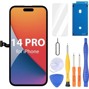 Ayake for iPhone 14 Pro Screen Replacement, 6.1 inch FHD LCD Display and Touch Digitizer Screen, True Tone Programmable, Face ID Remains (for A2650, A2889, A2892, A2891, A2890)