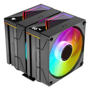 KF620-DGT CPU Air Cooler，Dual ARGB PWM Fans, 6 Heat Pipes, Digital Display Top Cover - High-Performance Cooling for AMD:AM4 AM5/Intel LGA 1700/115X/1200/1366/1851 PC Cooler