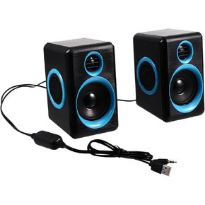 NUOBESTY 2pcs Mini Loudspeaker Box Portable USB Powered Speakers for Home Office and School Stylish Design Compatible Laptops and Notebooks