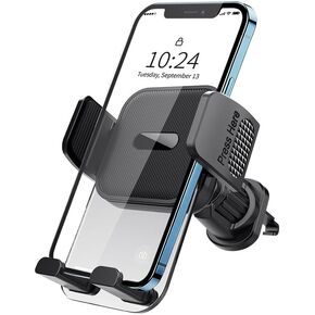 Car Phone Holder Vent - Upgraded Spring Clip [Big Phone Friendly] Air Vent Cell Phone Mount for Car Hands Free Automobile Cradle Clip for iPhone, Android Smartphone, 4-7" Cellphone