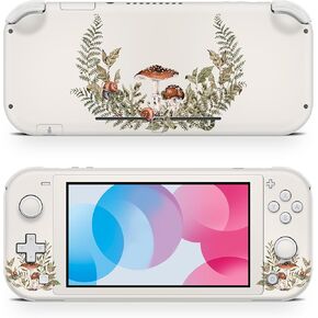 ZOOMHITSKINS Switch Lite Accessories, Compatible for Switch Lite Skin, Forest Mushroom Leaves Vintage Botanical Autumn Fall, 3M Vinyl, Durable & Fit, Easy to Install, Made in The USA